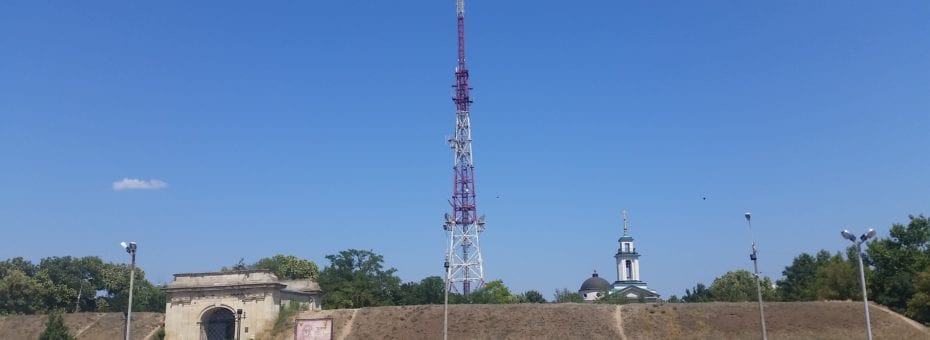 An old Soviet communications tower, forget what it's for now, probably cell phones.