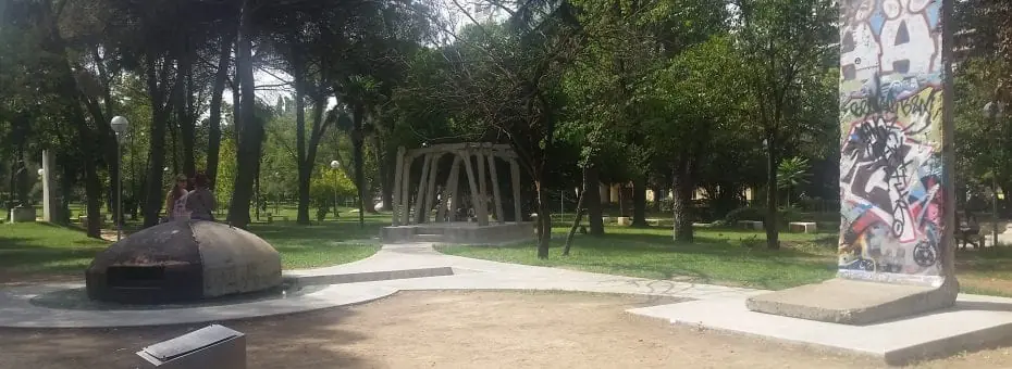 This is actually a monument to political prisoners but throughout the park were painted pill boxes.