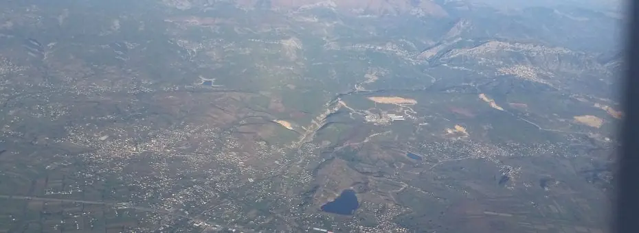 Flying out of Tirana, on my way to another adventure.
