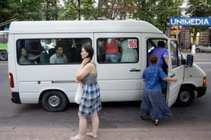 These buses are what the majority of folks use to get around the capital city of Moldova.