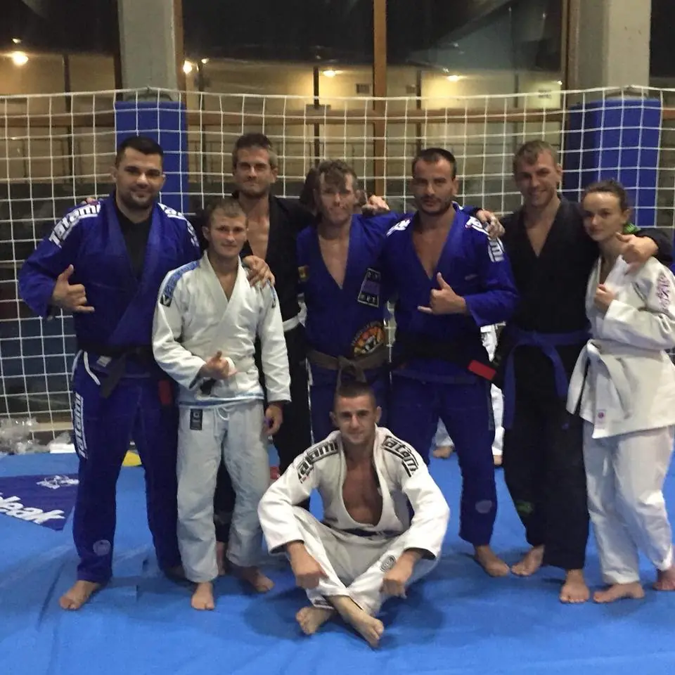 At the Bugaria BJJ Camp on the day that Sandu got his black belt