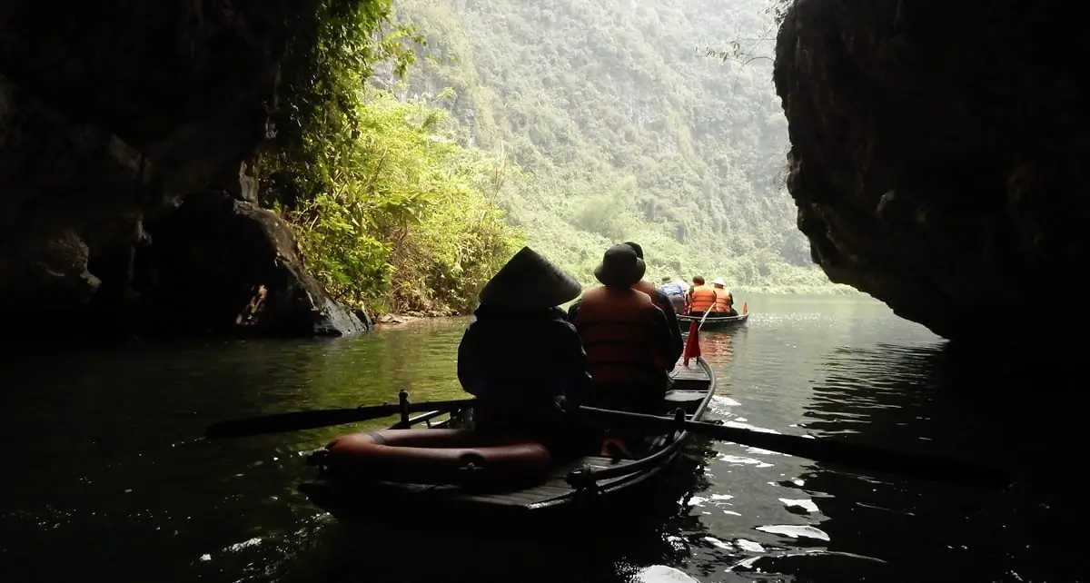 Hanoi, Vietnam: boating near Trang An wharf