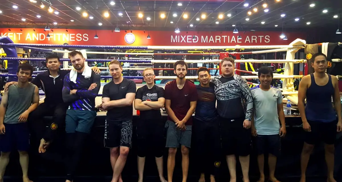 DaNang, Vietnam: Group photo of nogi bjj training with Jeff at MMA Fighter Club