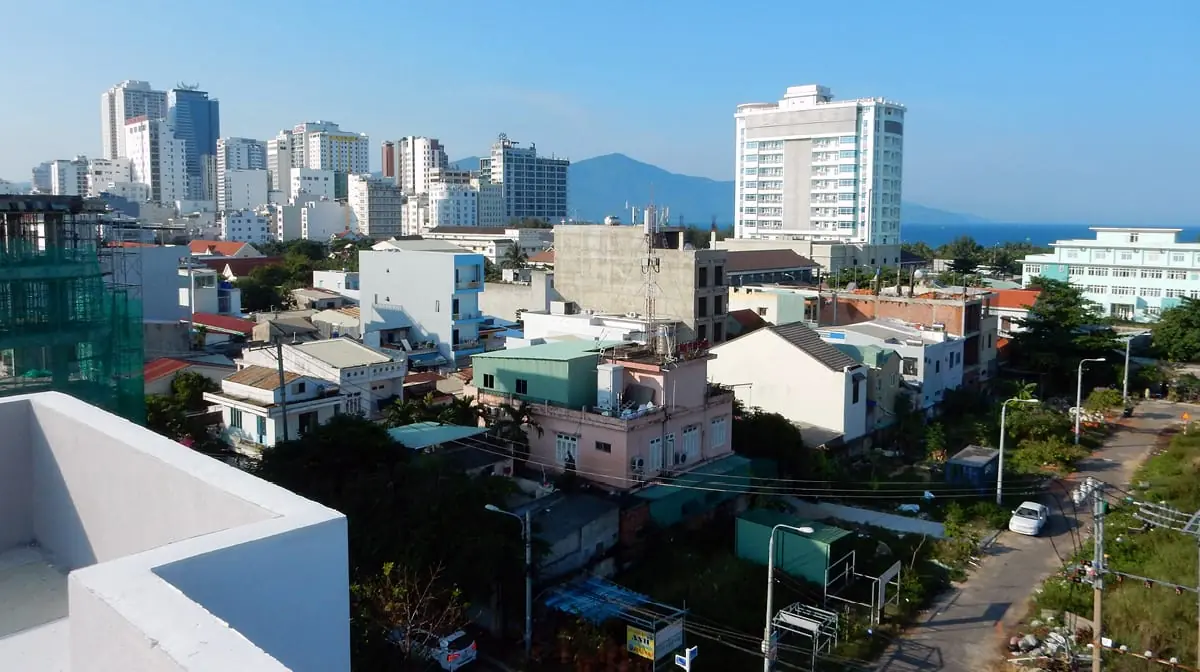 DaNang, Vietnam: View from the roof of my building while hanging some laundry to dry.