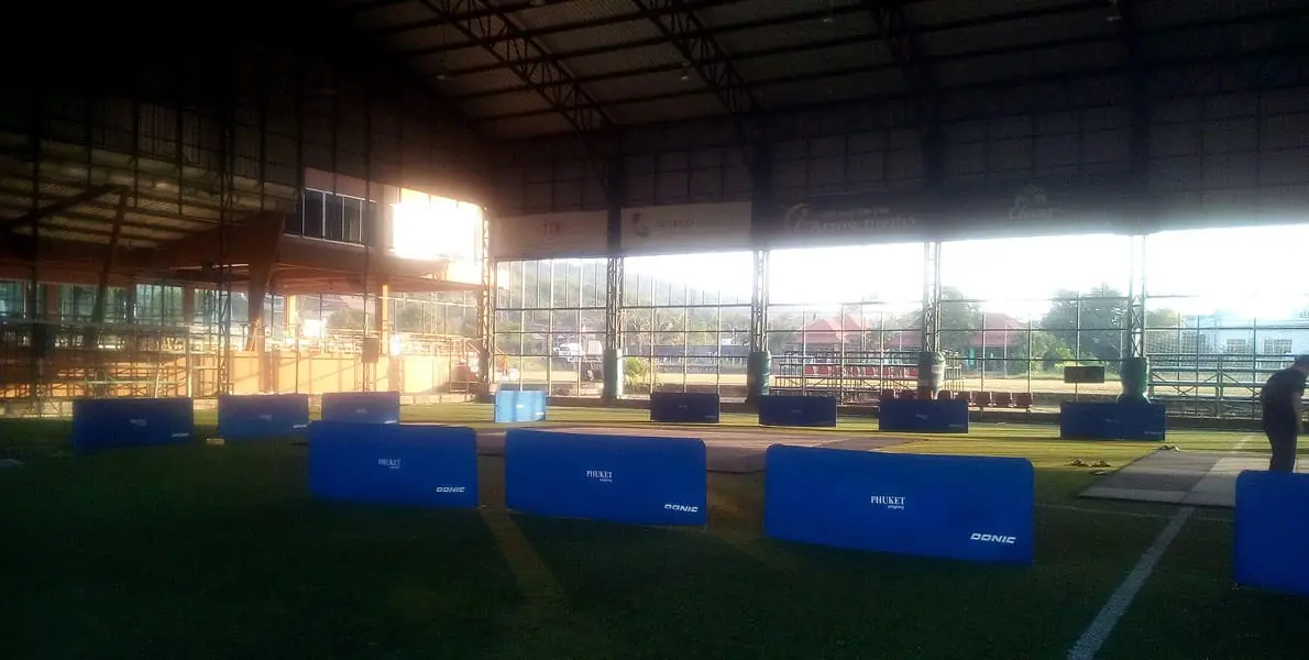Setting up for the Siam Sub Series competition in Phuket before the event begins.