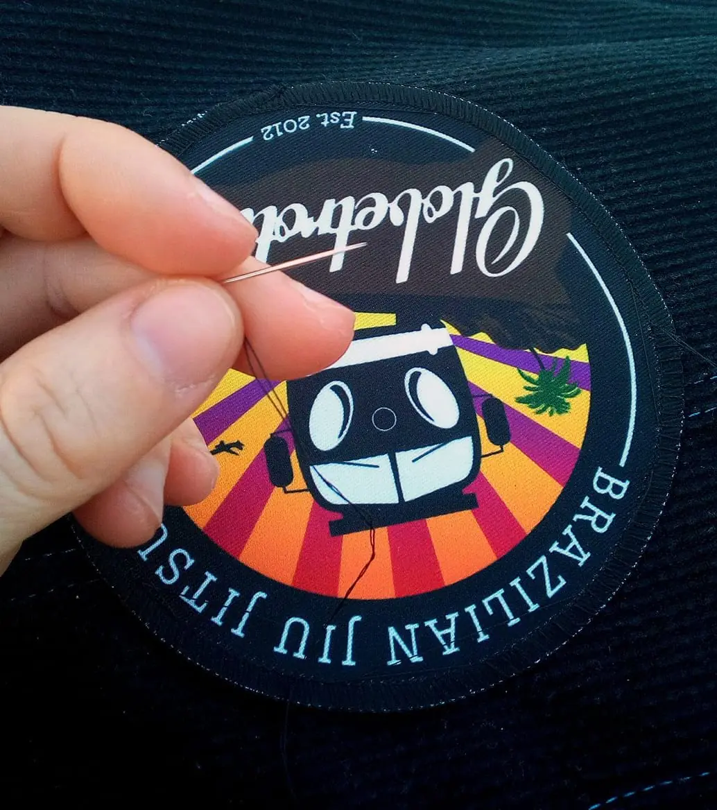 First patch I ever sewed onto a gi, while sitting on a bench overlooking the ocean in Malta!