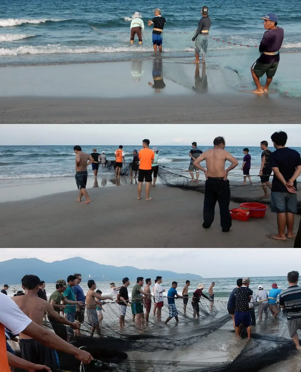 DaNang, Vietnam: Fishing on the beach
