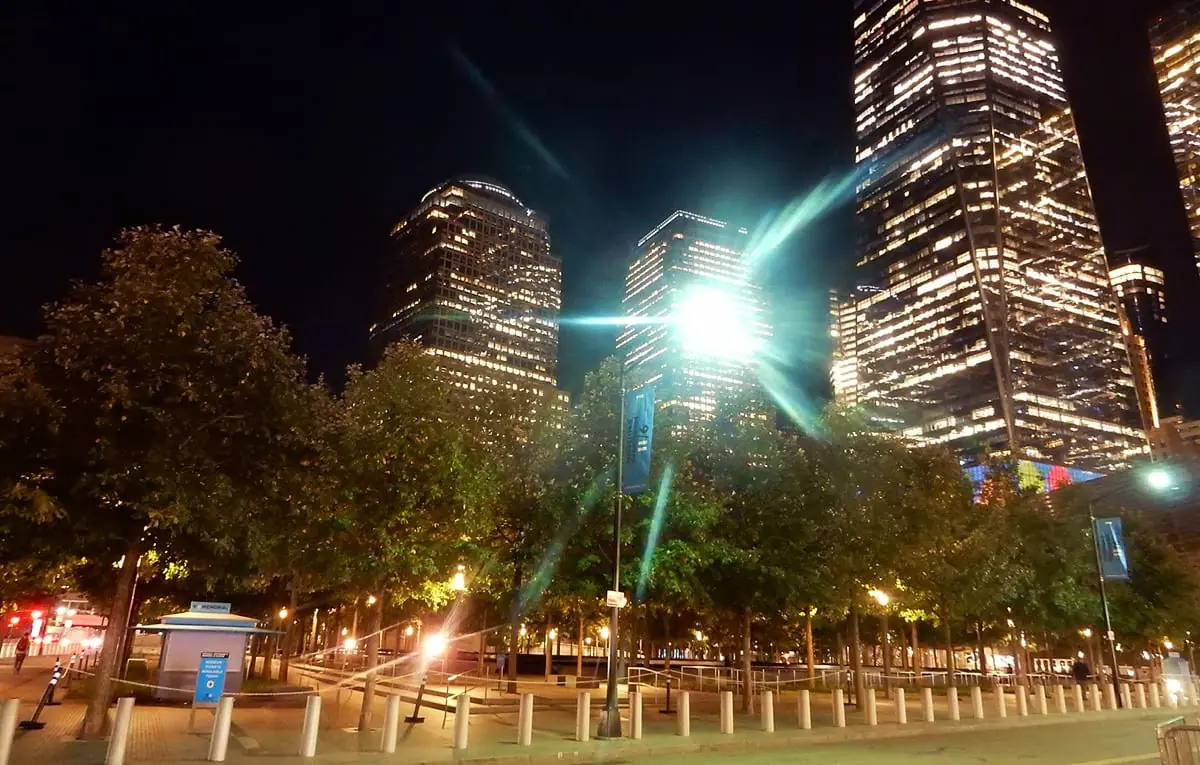New York City: 9/11 Memorial at night