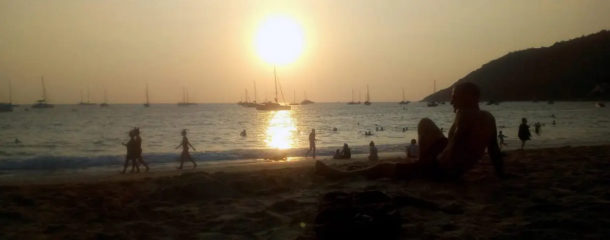 Sunset on the beach in Phuket