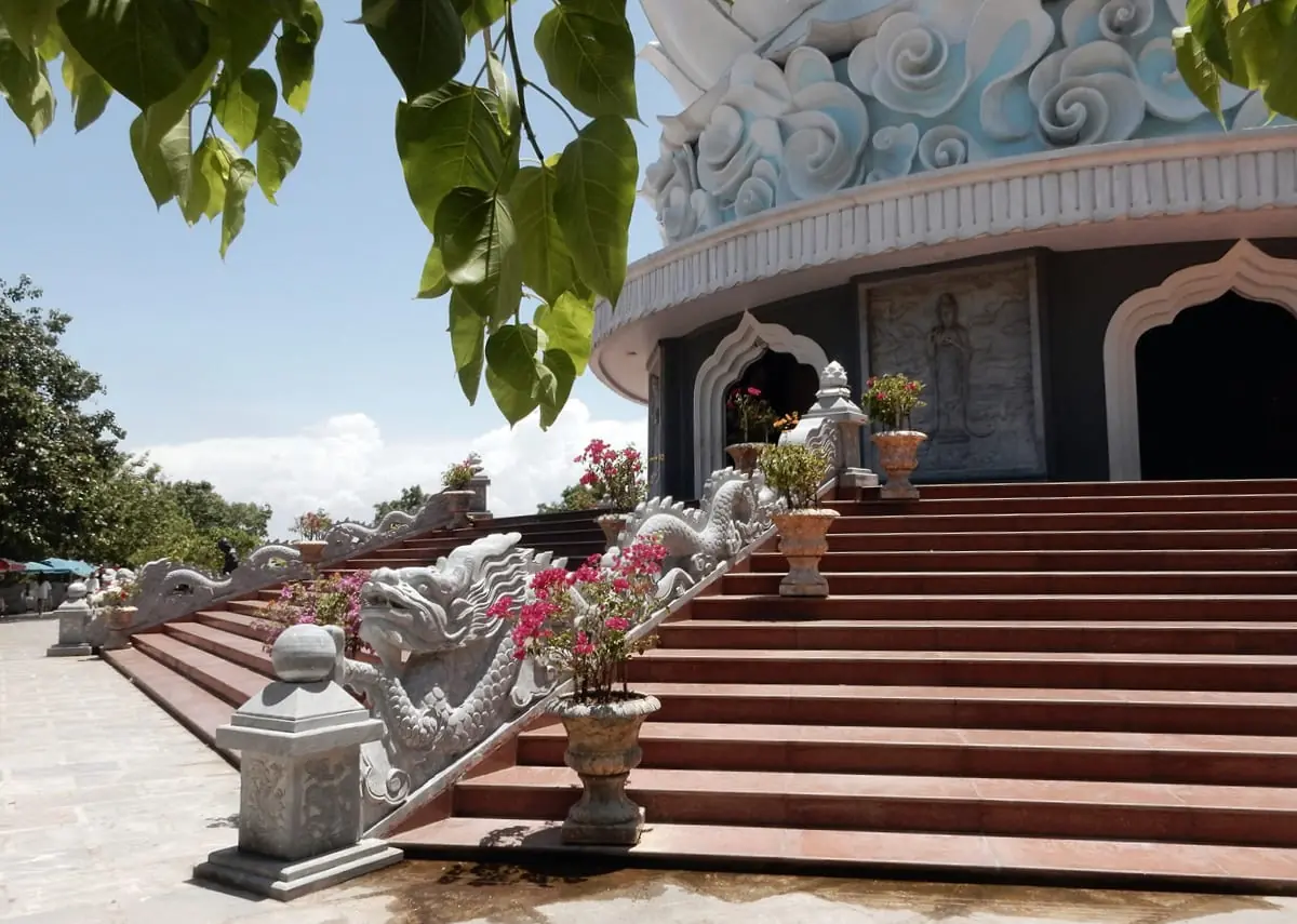 DaNang, Vietnam: Base of the giant lady Buddha statue