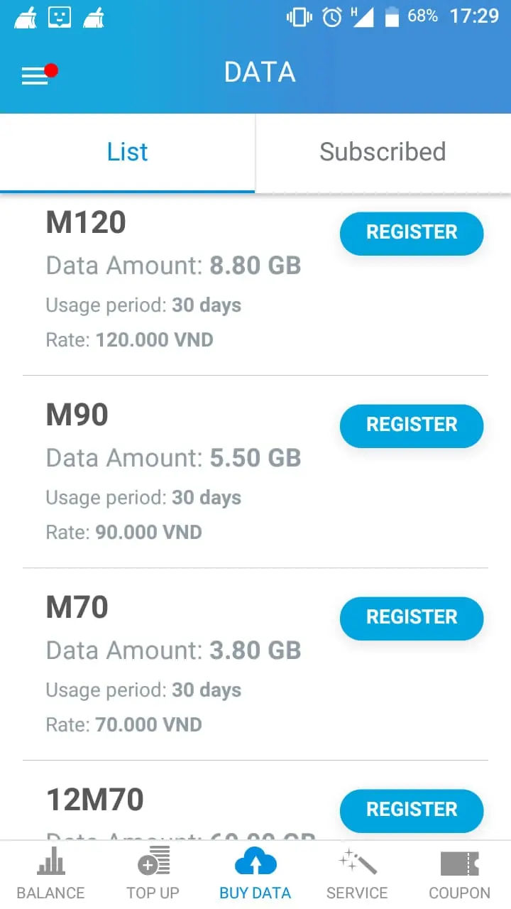 DaNang, Vietnam: Mobifone Next app, Mobifone rates